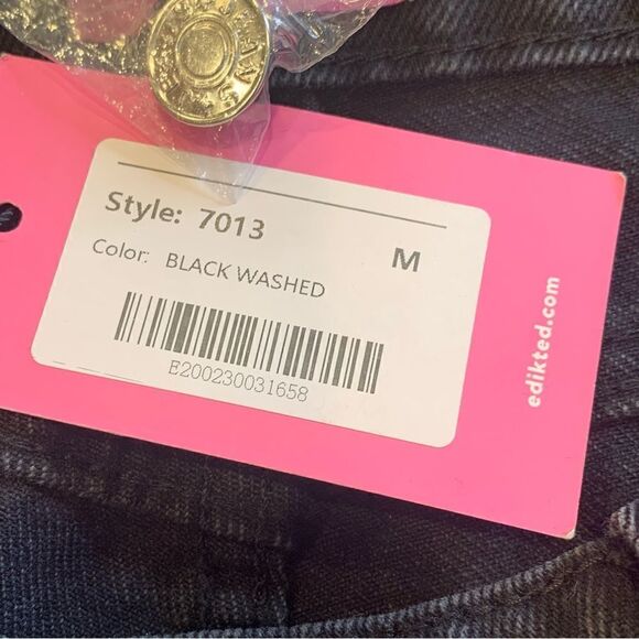 Edikted Angel Jeans Mom Jeans Black Size Medium - Picture 8 of 11